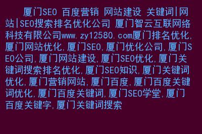 厦门seo,网站优化,网络推广,新站整站*,厦门智云互联网络科技